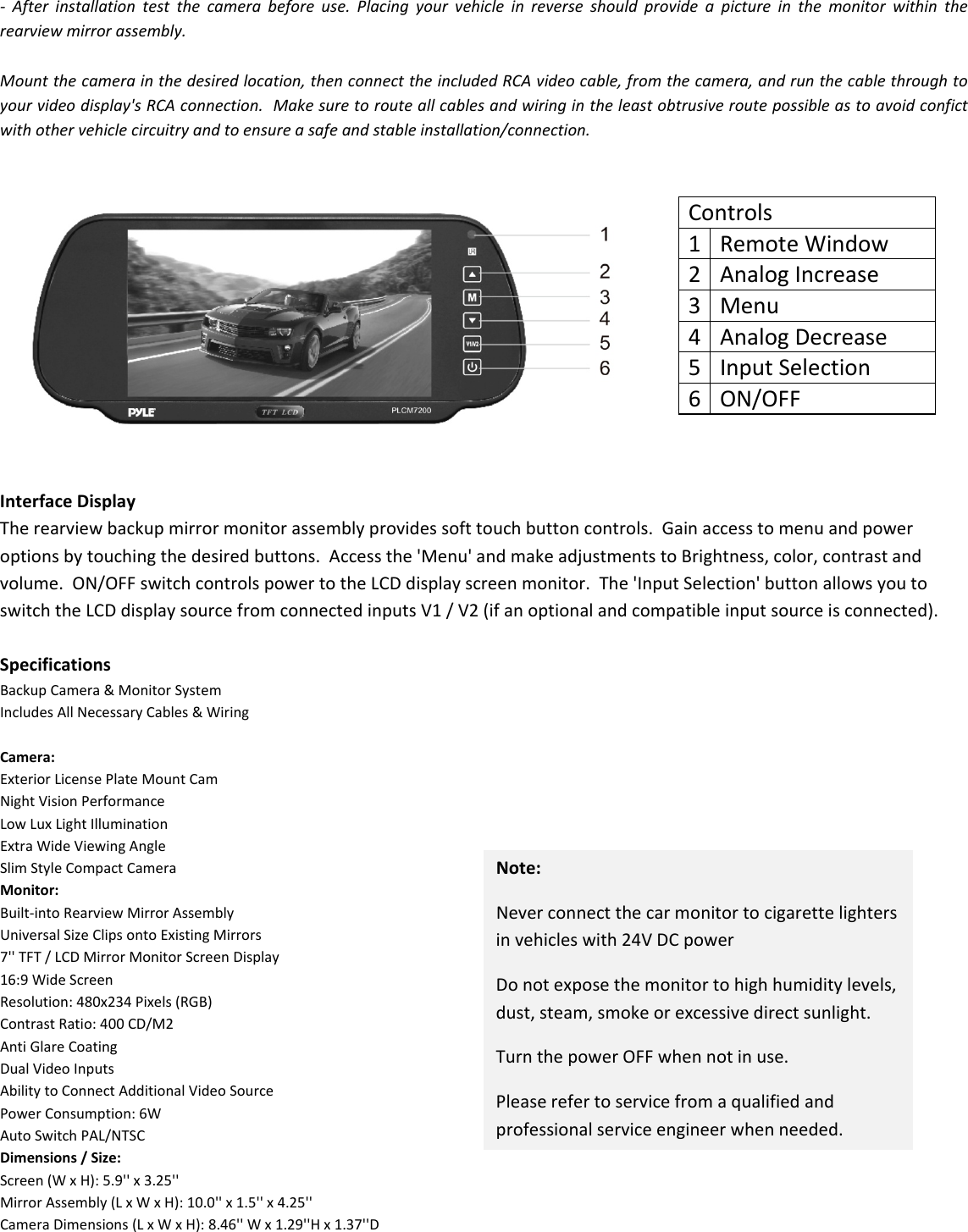 Page 4 of 5 - Pyle - PLCM7200x PL-CM7200 Owner's Guide PLCM7200 EN