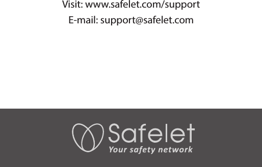 Visit: www.safelet.com/supportE-mail: support@safelet.com 