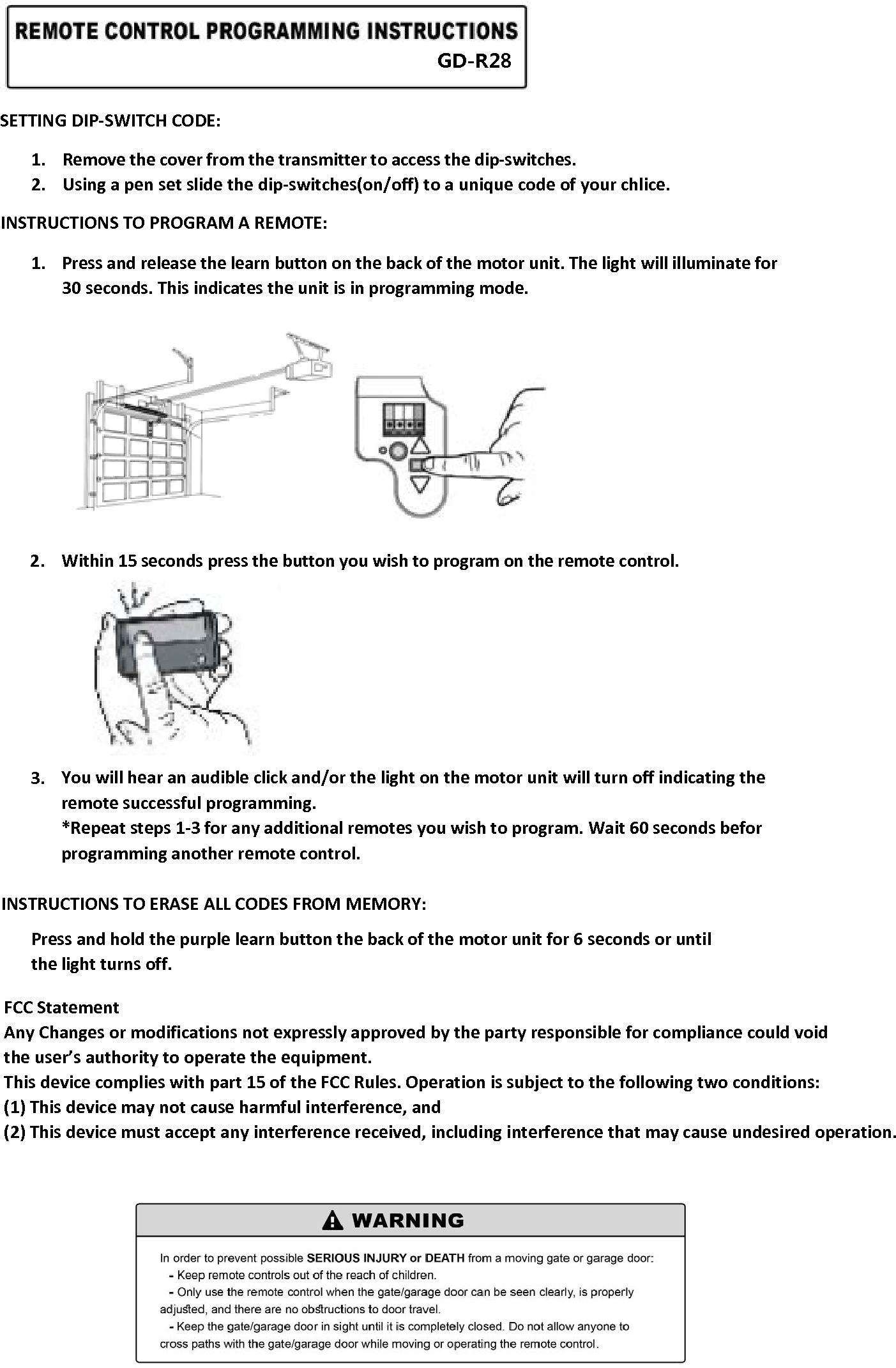 shengzhen commercial and trade GDR28 Remote Control User Manual ...