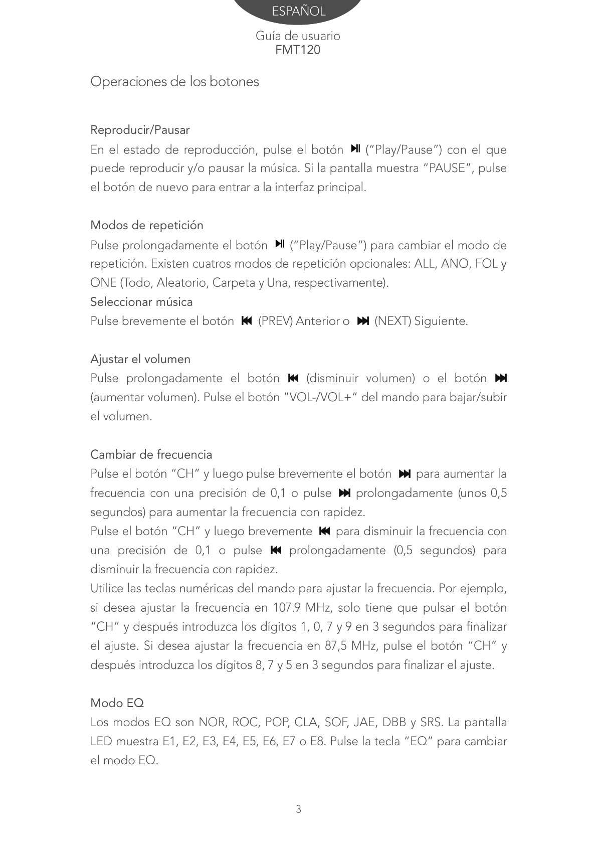 Sunstech Fmt 1 User Manual Fmt1 En Es Fr Pt