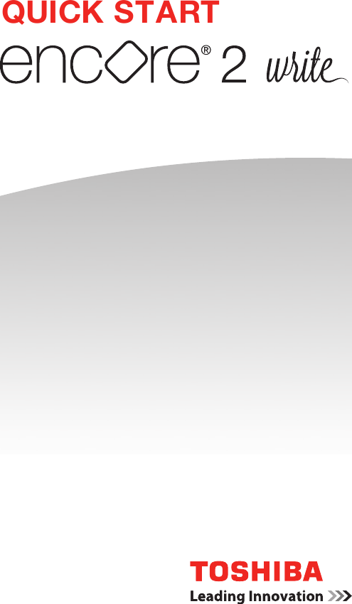 Page 1 of 8 - Toshiba  Encore 2 Write - Quick Start UG EN