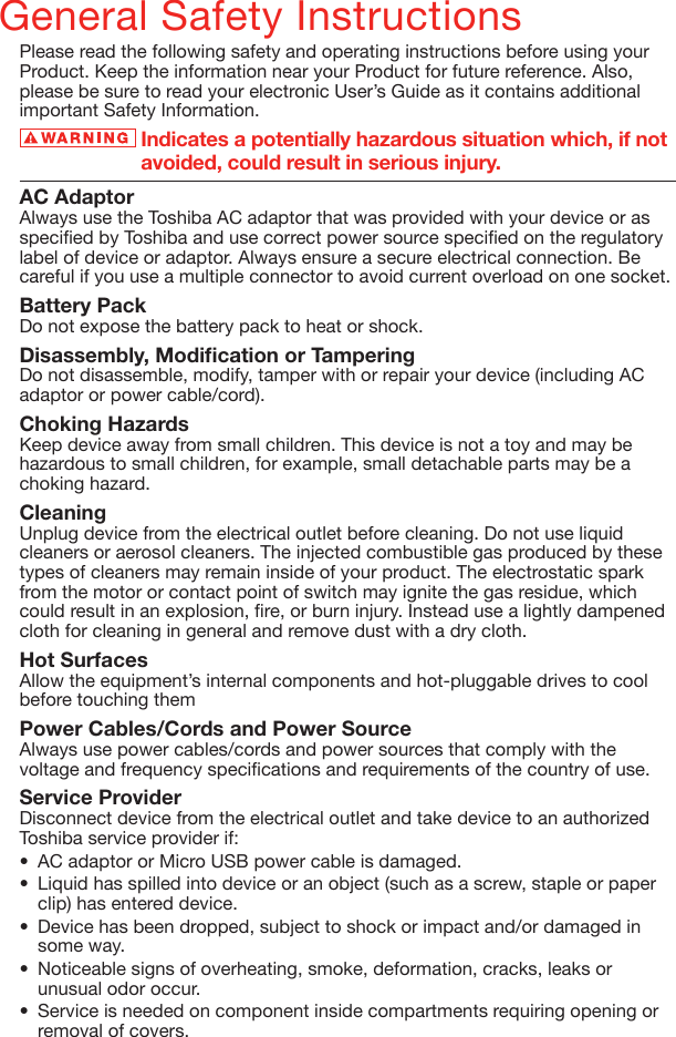 Page 6 of 8 - Toshiba  WT12PE-A - Quick Start Dyna Pad EN QSG