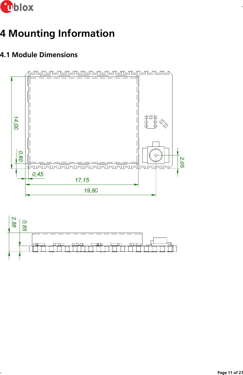 --Page   of 11 214 Mounting Information4.1 Module Dimensions