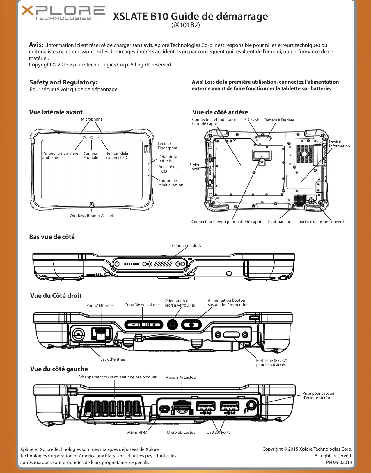 Page 2 of 2 - Xplore XSLATE B10 (iX101B2) Quick Start Guide - Getting Started QR EN FR