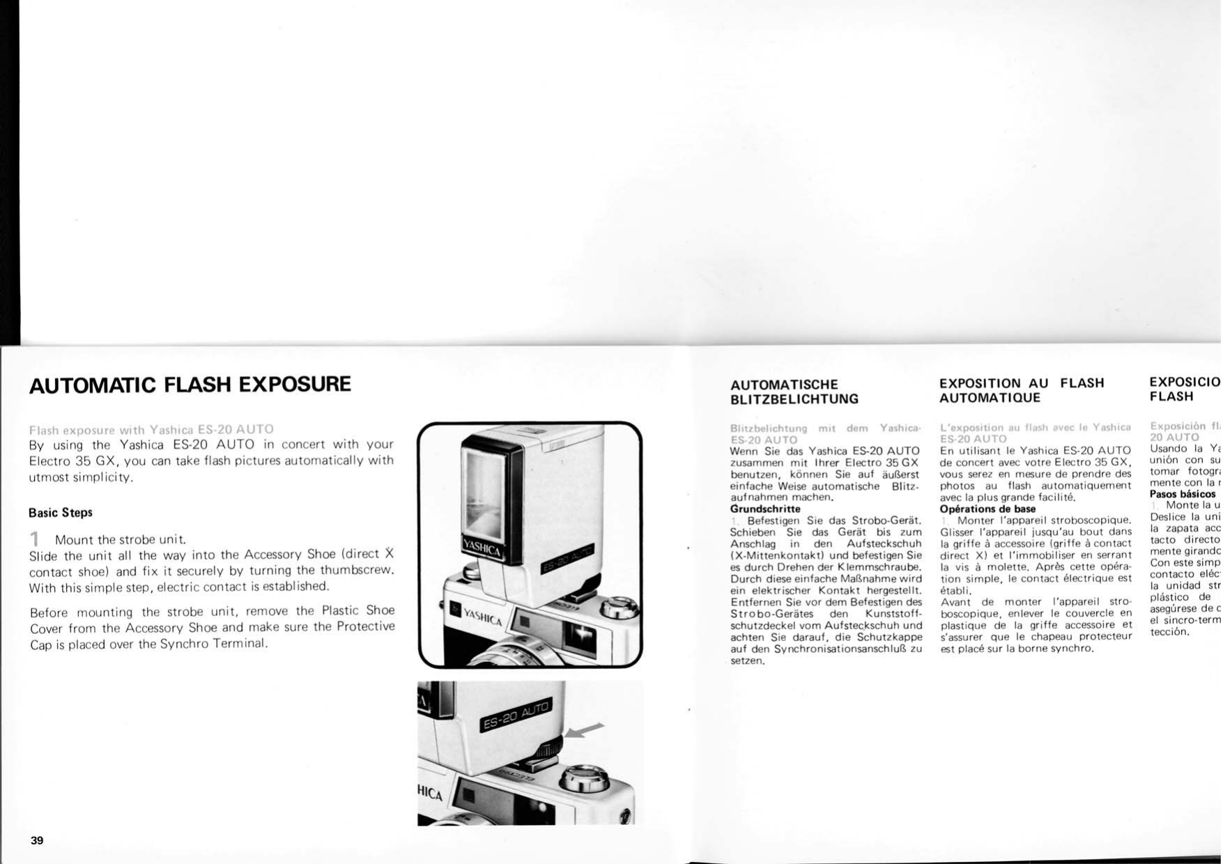 Yashica Copy Utility Electro 35 Gx Operating Guide En