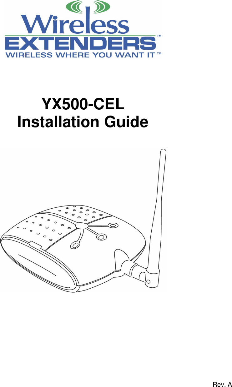    Rev. A        YX500-CEL Installation Guide      